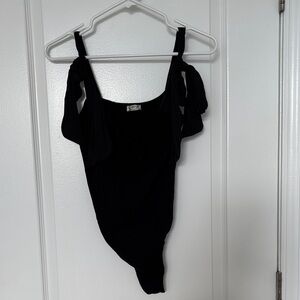 Free People Black Off-Shoulder Bodysuit